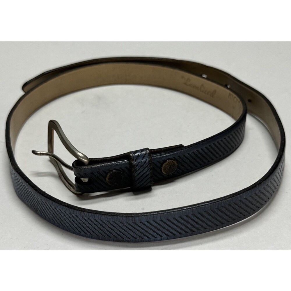 VTG Hickok Lanolized Sculptured Saddle Leather Belt 7176 Women’s Size 32 Blue